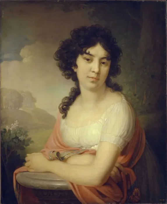 Framed Print : Portrait of Princess Anna Petrovna Gagarina, 1801. Artist: Borovikovsky, Vladimir Lukich (1757-1825) Framed Print : Portrait of Princess Anna Petrovna Gagarina, 1801. Artist: Borovikovsky, Vladimir Lukich (1757-1825)