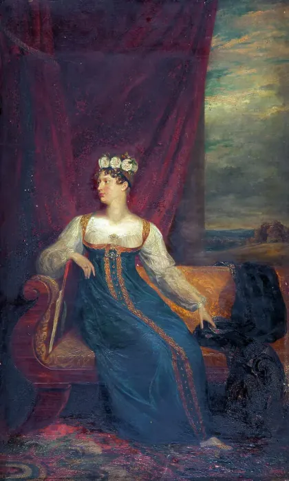 Framed Print : Portrait of Princess Charlotte of Wales, 1817. Creator: George Dawe Framed Print : Portrait of Princess Charlotte of Wales, 1817. Creator: George Dawe