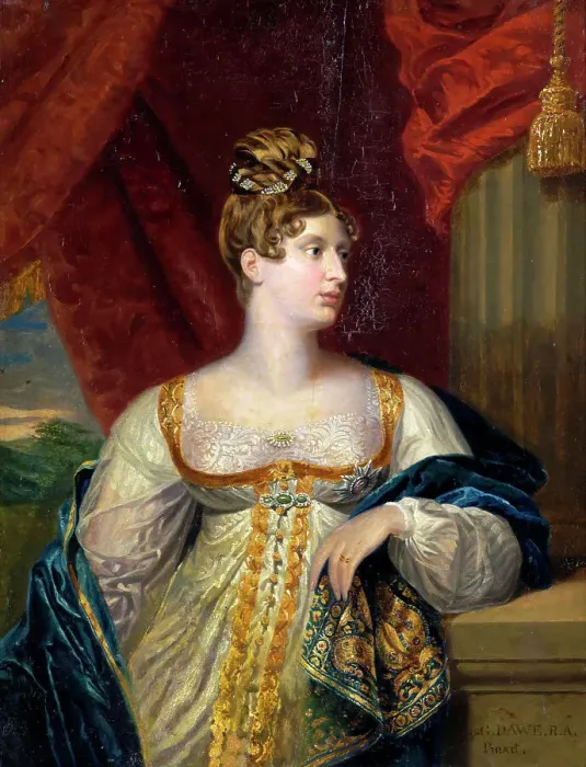 Framed Print : Portrait of Princess Charlotte of Wales, c1817. Creator: George Dawe Framed Print : Portrait of Princess Charlotte of Wales, c1817. Creator: George Dawe