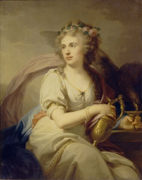 Portrait of Princess Ekaterina Fyodorovna Dolgorukova (1769-1849) as Hebe. Artist: Lampi, Johann-Baptist von, the Elder (1751-1830)