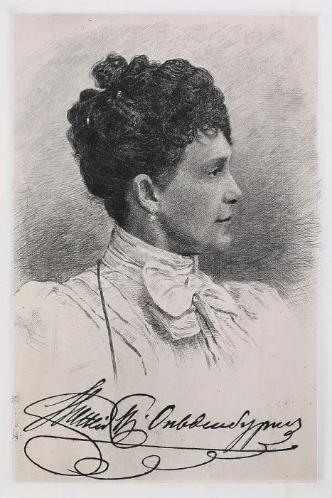 Framed Print : Portrait of Princess Eugenia Maximilianovna of Leuchtenberg (1845-1925), 1900s. Artist: Mate (Mathe), Vasily Vasilyevich (1856-1917) Framed Print : Portrait of Princess Eugenia Maximilianovna of Leuchtenberg (1845-1925), 1900s. Artist: Mate (Mathe), Vasily Vasilyevich (1856-1917)