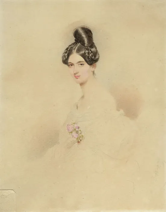 Framed Print : Portrait of Princess Franziska von Lichtenstein, née Countess Kinsky von Wchinitz und... c 1831. Creator: Daffinger, Moritz Michael (1790-1849) Framed Print : Portrait of Princess Franziska von Lichtenstein, née Countess Kinsky von Wchinitz und... c 1831. Creator: Daffinger, Moritz Michael (1790-1849)