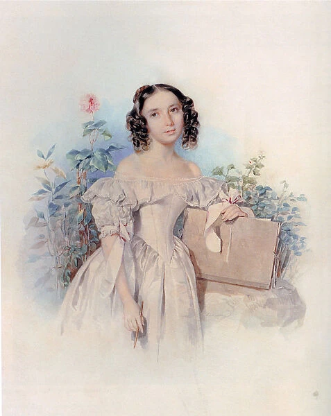 Portrait of Princess Helen Biron von Curland, nee Meshcherskaya (1818-1843), 1830s. Artist: Sokolov, Pyotr Fyodorovich (1791-1848)