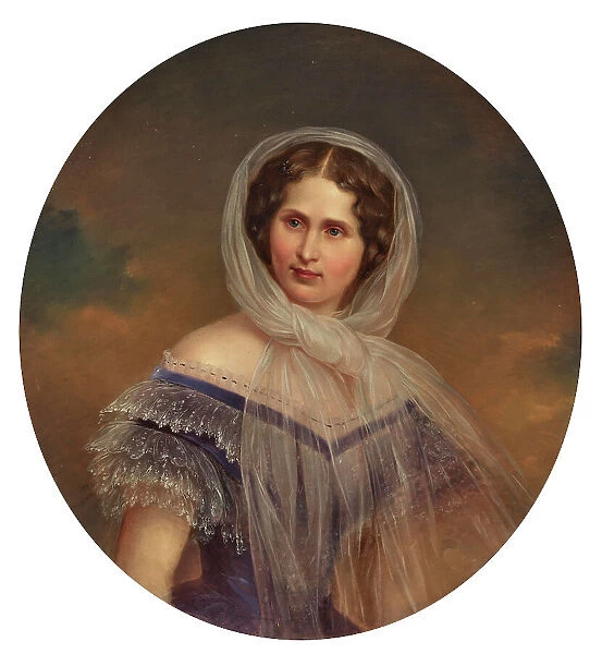 Portrait of Princess Hildegard of Bavaria (1825-1864), Duchess of Teschen. Creator: Schrotzberg, Franz (1811-1889)