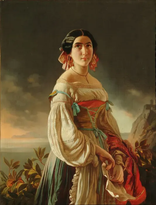 Framed Print : Portrait of Princess Lina Gagarina, 1847. Artist: Orlov, Pimen Nikitich (1812-1863) Framed Print : Portrait of Princess Lina Gagarina, 1847. Artist: Orlov, Pimen Nikitich (1812-1863)