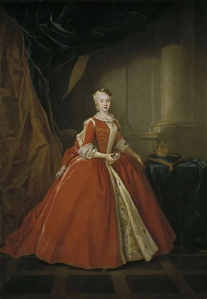 Portrait of the Princess Maria Amalia of Saxony (1724?1760) in Polish costume, 1738. Artist: Silvestre, Louis de (1675-1760)