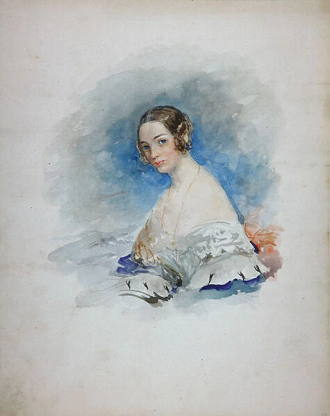 Portrait of Princess Maria Ivanovna Kochubey, nee Baryatinskaya (1818-1843), 1846. Artist: Sadovnikov, Vasily Semyonovich (1800-1879)