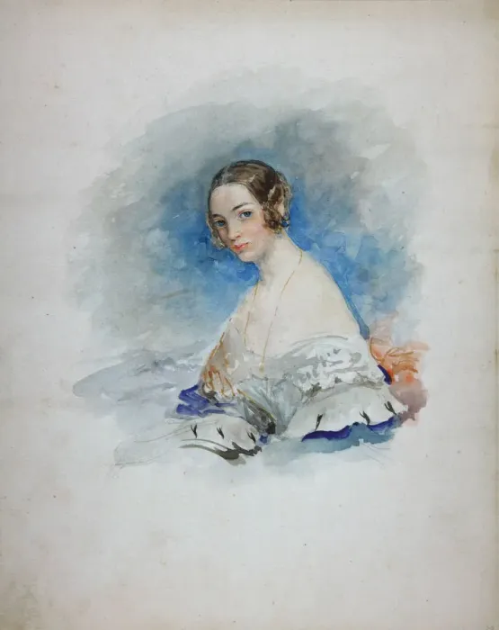 Framed Print : Portrait of Princess Maria Ivanovna Kochubey, nee Baryatinskaya (1818-1843), 1846. Artist: Sadovnikov, Vasily Semyonovich (1800-1879) Framed Print : Portrait of Princess Maria Ivanovna Kochubey, nee Baryatinskaya (1818-1843), 1846. Artist: Sadovnikov, Vasily Semyonovich (1800-1879)