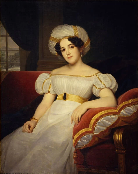 Portrait of Princess Natalya Stepanovna Golitsyna, nee Countess Apraksina (1794-1890), 1824. Artist: Hersent, Louis (1777-1860)