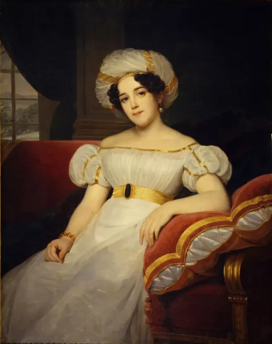 Framed Print : Portrait of Princess Natalya Stepanovna Golitsyna, nee Countess Apraksina (1794-1890), 1824. Artist: Hersent, Louis (1777-1860) Framed Print : Portrait of Princess Natalya Stepanovna Golitsyna, nee Countess Apraksina (1794-1890), 1824. Artist: Hersent, Louis (1777-1860)