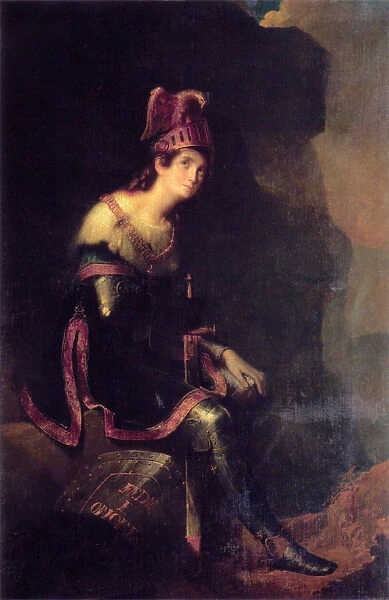 Portrait of Princess Zinaida Alexandrovna Volkonskaya (1792-1862) in the Habit of Tancred. Artist: Bruni, Fyodor Antonovich (1800-1875)