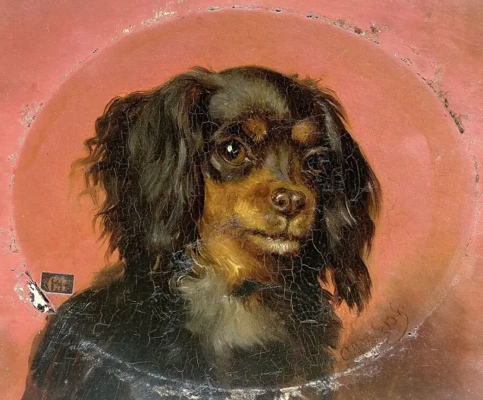 Framed Print : Portrait of a Puppy, 1850-1891. Creator: Guillaume Anne van der Brugghen Framed Print : Portrait of a Puppy, 1850-1891. Creator: Guillaume Anne van der Brugghen