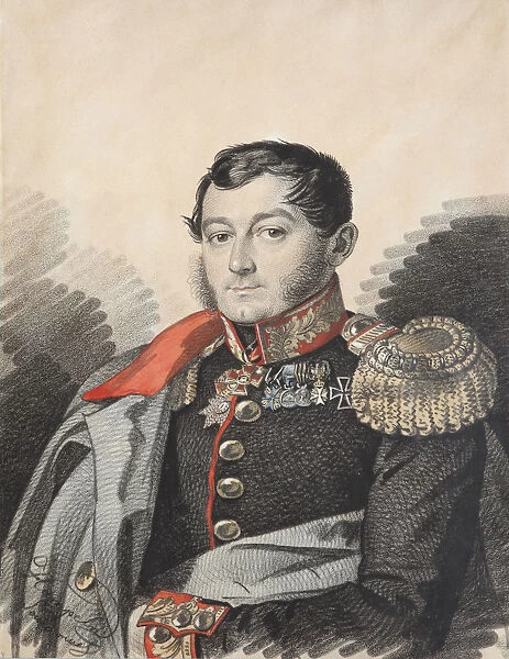 Portrait of Pyotr Nikolaevich Yermolov (1787-1844), 1820s. Creator: Hampeln, Carl