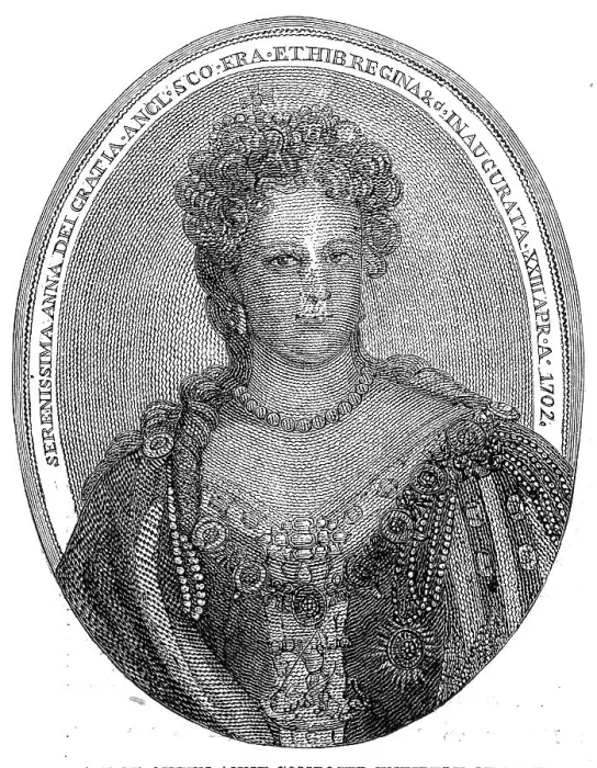 Framed Print : Portrait of Queen Anne composed entirely of minute writing, 1860. Creator: Unknown Framed Print : Portrait of Queen Anne composed entirely of minute writing, 1860. Creator: Unknown