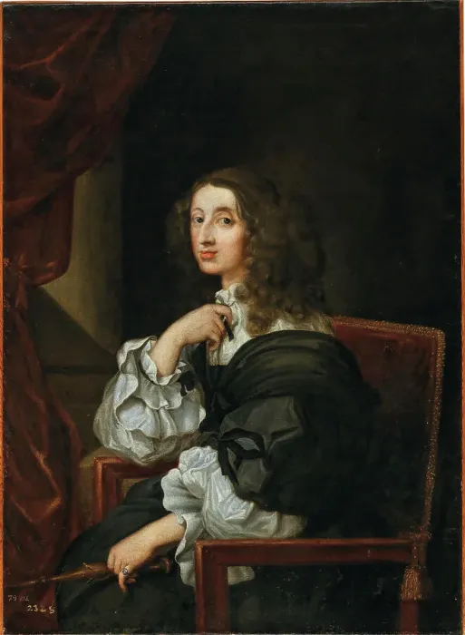 Framed Print : Portrait of Queen Christina of Sweden (1626-1689) with scepter. Creator: Bourdon, Sébastien (1616-1671) Framed Print : Portrait of Queen Christina of Sweden (1626-1689) with scepter. Creator: Bourdon, Sébastien (1616-1671)