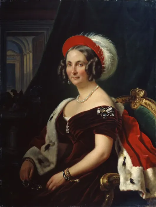 Framed Print : Portrait of Queen Frederica of Hanover, (1778-1841), 19th century. Artist: Franz Kruger Framed Print : Portrait of Queen Frederica of Hanover, (1778-1841), 19th century. Artist: Franz Kruger