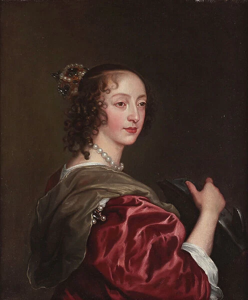 Portrait of Queen Henrietta Maria of France (1609-1669) as Saint Catherine, ca 1632. Creator: Dyck, Sir Anthony van (1599-1641)