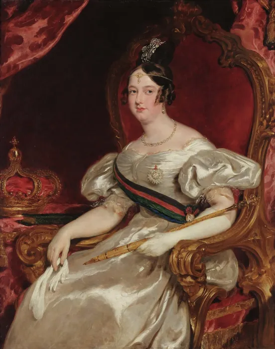 Framed Print : Portrait of Queen Maria II of Portugal (1819-1853). Creator: Simpson, John (1811-after 1871) Framed Print : Portrait of Queen Maria II of Portugal (1819-1853). Creator: Simpson, John (1811-after 1871)