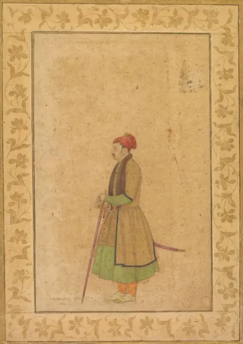 Framed Print : Portrait of Raja Ram Singh of Amber (r. 1667-1688) with a Deccan Sword, c. 1680-1685 Framed Print : Portrait of Raja Ram Singh of Amber (r. 1667-1688) with a Deccan Sword, c. 1680-1685