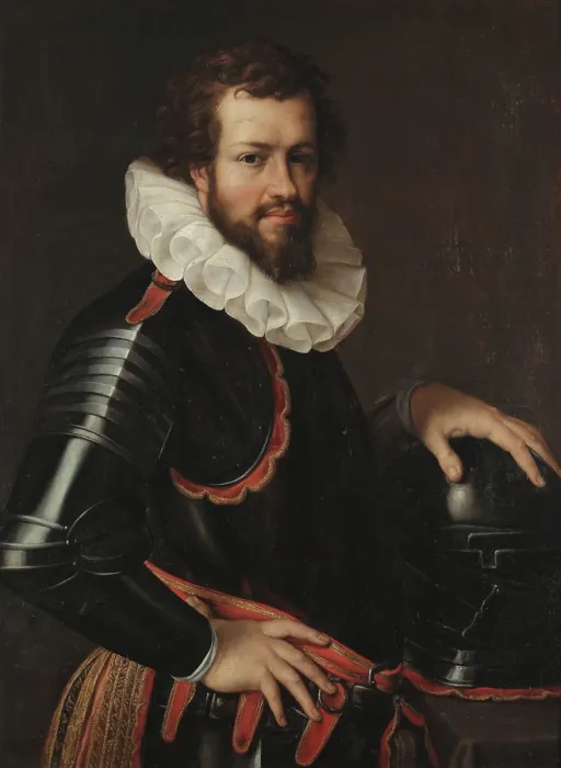 Framed Print : Portrait of Ranuccio I Farnese (1569-1622), Duke of Parma, Piacenza and Castro, 2nd half of 16th cen Creator: Carracci, Agostino (1557-1602) Framed Print : Portrait of Ranuccio I Farnese (1569-1622), Duke of Parma, Piacenza and Castro, 2nd half of 16th cen Creator: Carracci, Agostino (1557-1602)