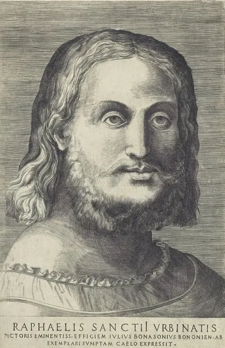 Framed Print : Portrait of Raphael, (c1518). Creator: Giulio Bonasone Framed Print : Portrait of Raphael, (c1518). Creator: Giulio Bonasone