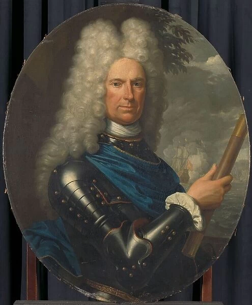 Portrait of Rear-Admiral Arent van Buren, 1721. Creator: Krzysztof Lubieniecki