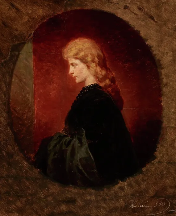Framed Print : Portrait of a Red-Haired Woman, April 1865. Creator: Artur Grottger Framed Print : Portrait of a Red-Haired Woman, April 1865. Creator: Artur Grottger