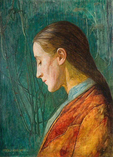 Portrait Of A Reflective Lady, 1887. Creator: Arthur Joseph Gaskin