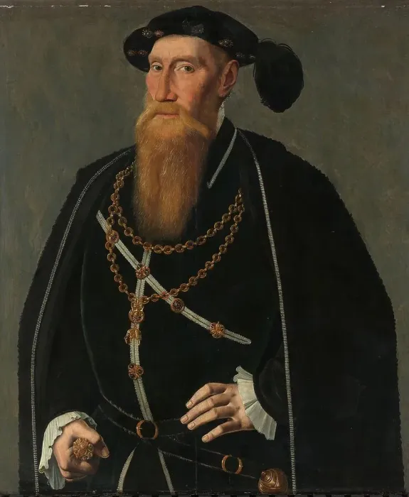 Framed Print : Portrait of Reinoud III of Brederode, c.1545. Creator: Jan van Scorel Framed Print : Portrait of Reinoud III of Brederode, c.1545. Creator: Jan van Scorel