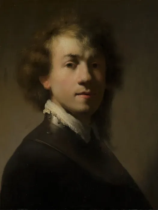 Framed Print : Portrait of Rembrandt (1606-1669) with a Gorget, c1640s. Creator: Workshop of Rembrandt