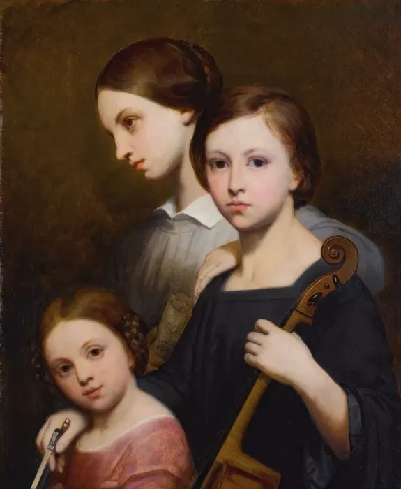 Framed Print : Portrait of Rene, Cecile and Louise Franchomme Framed Print : Portrait of Rene, Cecile and Louise Franchomme