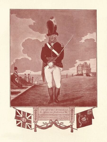 Portrait representation of uniform inscribed by proprietor, 1780-1820, (1909). Artist: Charles Tomkins
