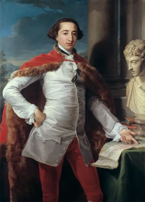 Framed Print : Portrait of Richard Milles, (probably 1760s). Artist: Pompeo Batoni Framed Print : Portrait of Richard Milles, (probably 1760s). Artist: Pompeo Batoni
