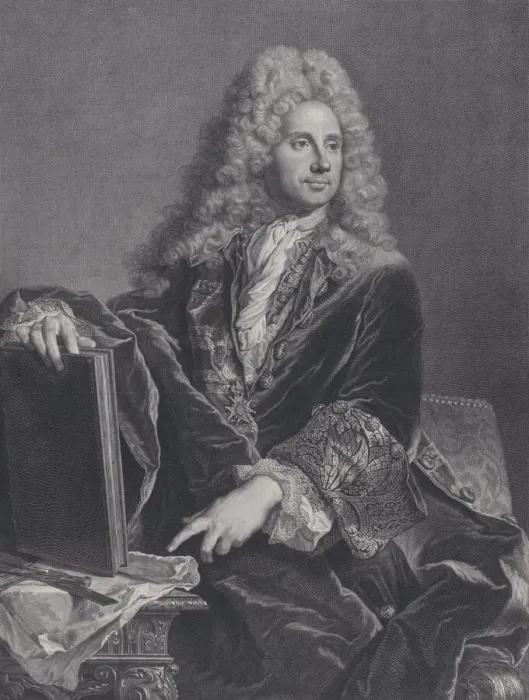 Framed Print : Portrait of Robert de Cotte, 1722. Creator: Pierre Drevet Framed Print : Portrait of Robert de Cotte, 1722. Creator: Pierre Drevet