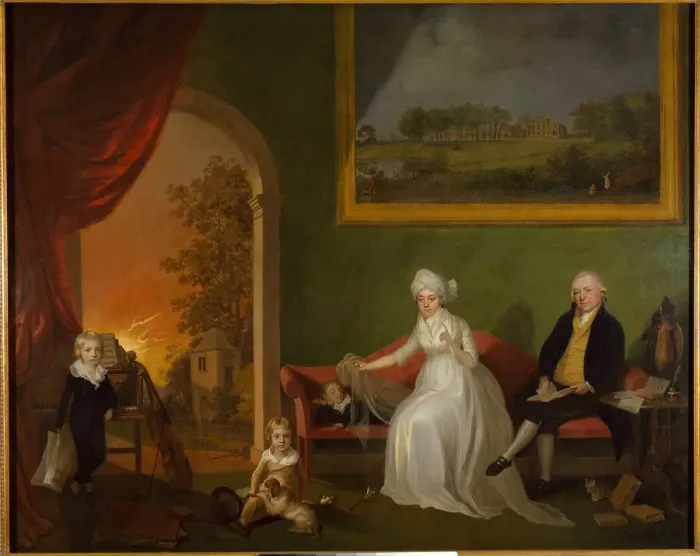 Framed Print : Portrait of Robert Mynors and His Family, 1797. Creator: James Millar Framed Print : Portrait of Robert Mynors and His Family, 1797. Creator: James Millar