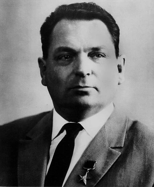 Portrait of the rocketry pioneer Vasily Pavlovich Mishin (1917-2001), 1970s