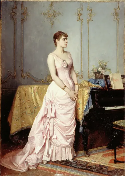 Framed Print : Portrait of Rose Caron (1857-1890), singer, 1886. Creator: Auguste Toulmouche Framed Print : Portrait of Rose Caron (1857-1890), singer, 1886. Creator: Auguste Toulmouche
