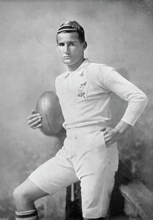 Framed Print : Portrait of the rugby player E Field, 1896. Creator: Symmons & Thiele Framed Print : Portrait of the rugby player E Field, 1896. Creator: Symmons & Thiele