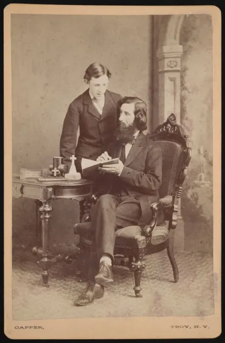 Framed Print : Portrait of Samuel Edward Warren (1831-1909) with student, Before 1877 Framed Print : Portrait of Samuel Edward Warren (1831-1909) with student, Before 1877