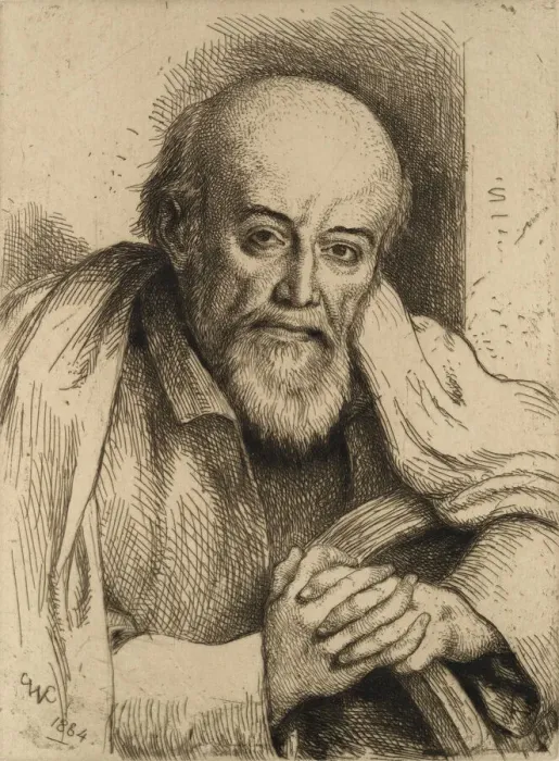 Framed Print : Portrait of Samuel Palmer, 1884. Creator: Charles West Cope Framed Print : Portrait of Samuel Palmer, 1884. Creator: Charles West Cope