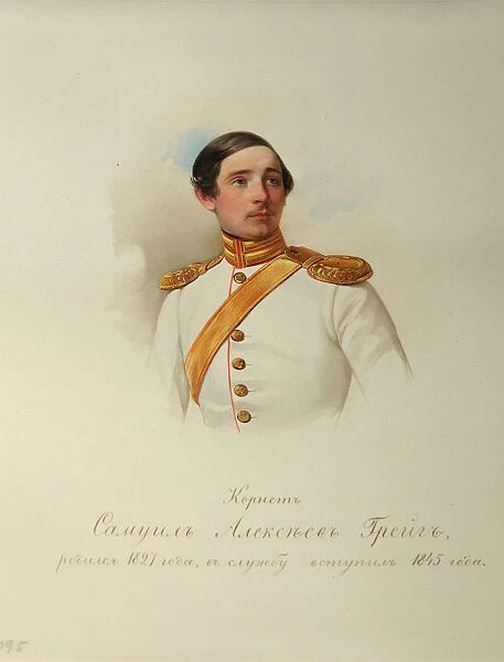 Portrait of Samuil Alexeyevich Greig (1827?1887) (From the Album of the Imperial Horse Guards), 1846-1849. Artist: Hau (Gau), Vladimir Ivanovich (1816-1895)
