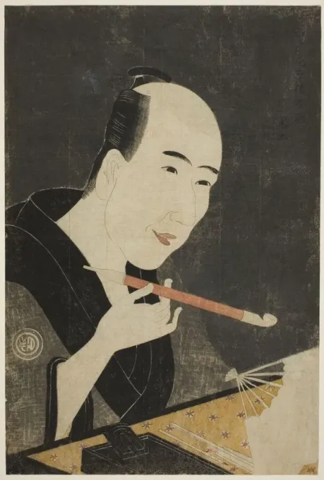 Framed Print : Portrait of Santo Kyoden, the Master of Kyobashi (Edo hana Kyobashi natori), c. 1795. Creator: Rekisentei Eiri Framed Print : Portrait of Santo Kyoden, the Master of Kyobashi (Edo hana Kyobashi natori), c. 1795. Creator: Rekisentei Eiri