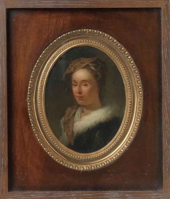 Framed Print : Portrait of Sara Stiermans, the Artist's Wife, 1750-1798. Creator: Dionys van Nijmegen Framed Print : Portrait of Sara Stiermans, the Artist's Wife, 1750-1798. Creator: Dionys van Nijmegen