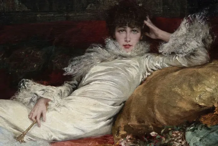 Framed Print : Portrait de Sarah Bernhardt, 1876. Creator: Georges Jules Victor Clairin Framed Print : Portrait de Sarah Bernhardt, 1876. Creator: Georges Jules Victor Clairin