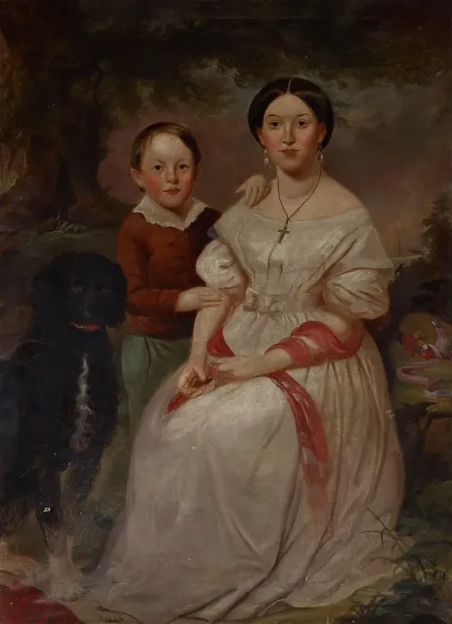 Framed Print : Portrait of Sarah Elizabeth Morrison and Samuel Morrison, 1856. Creator: Jacob Cox Framed Print : Portrait of Sarah Elizabeth Morrison and Samuel Morrison, 1856. Creator: Jacob Cox