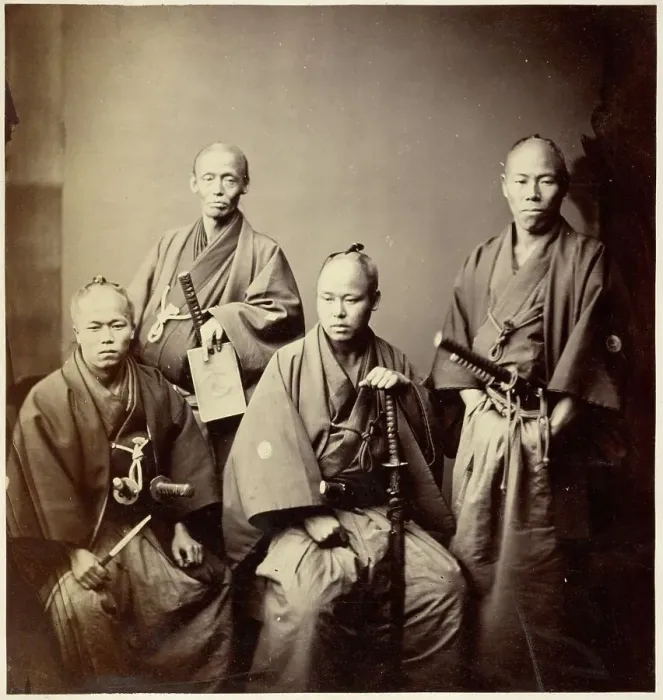 Framed Print : Portrait of the Satsuma Clan Envoys, 1863. Creator: Felice Beato Framed Print : Portrait of the Satsuma Clan Envoys, 1863. Creator: Felice Beato