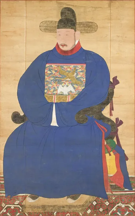 Framed Print : Portrait of a Scholar-Official in Blue Robe (image 1 of 4), 18th century. Creator: Anon Framed Print : Portrait of a Scholar-Official in Blue Robe (image 1 of 4), 18th century. Creator: Anon