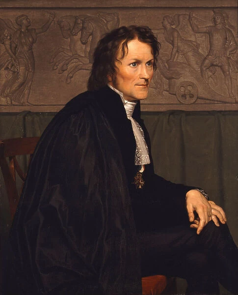 Portrait of the sculptor Bertel Thorvaldsen (1770-1844), 1838. Artist: Eckersberg, Christoffer-Wilhelm (1783-1853)