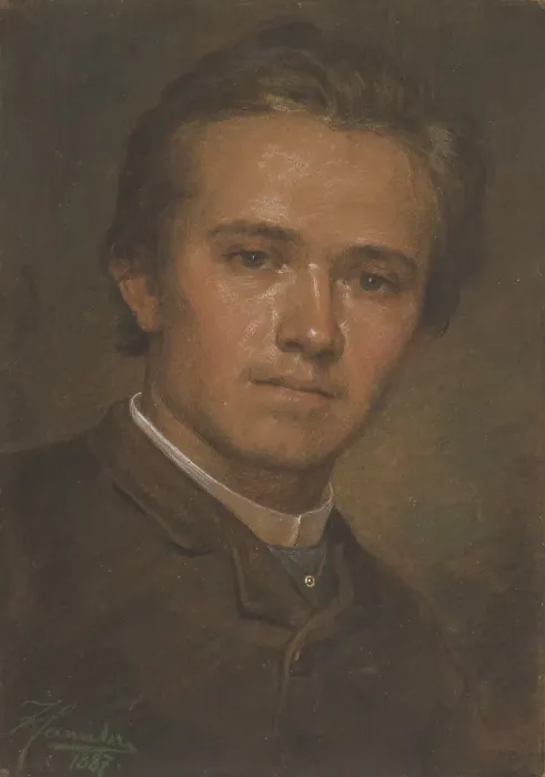Framed Print : Portrait of the sculptor Jancek, 1887. Creator: Jozef Hanula