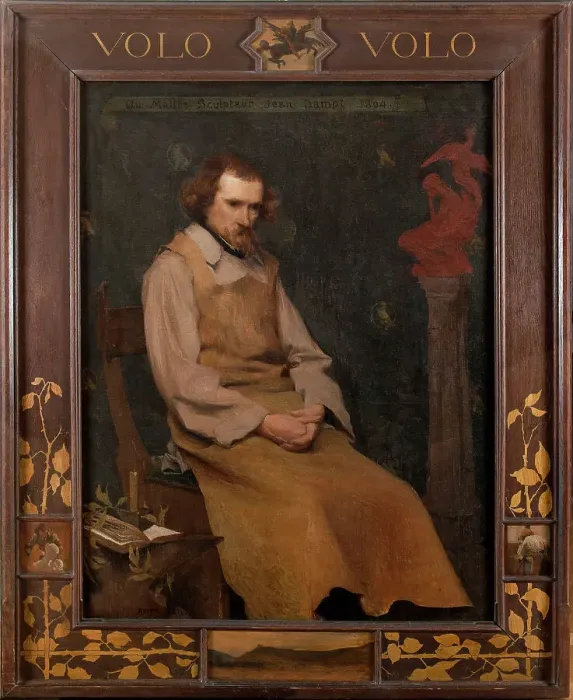 Framed Print : Portrait of the sculptor Jean Dampt, 1894. Creator: Edmond Francois Aman-Jean Framed Print : Portrait of the sculptor Jean Dampt, 1894. Creator: Edmond Francois Aman-Jean